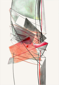 Prinzip Amaryllis, 2015, Graphit, Kreide, Farbstift auf Hartfaser, 100 x 70 cm
