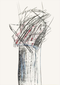 Prinzip Amaryllis, 2017, Graphit, Farbstift auf Papier, 100 x 70 cm